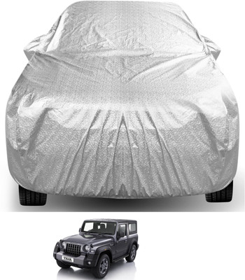 Auto Hub Car Cover For Mahindra Thar (With Mirror Pockets)(Silver)
