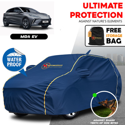 AUTOMOZEXO Car Cover For MG Universal For Car (With Mirror Pockets)(Blue)