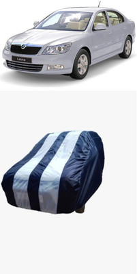 SRI GORAKHNATH TRADERS Car Cover For Skoda Laura LK 2.0 TDI CR AT (Without Mirror Pockets)(White, Blue)