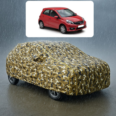 GOSHIV-car and bike accessories Car Cover For Honda Brio (With Mirror Pockets)(Yellow)