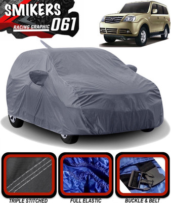 SMIKERS Car Cover For Tata Sumo Grande MK II (With Mirror Pockets)(Grey)