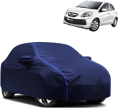 WSK Car Cover For Honda Brio (With Mirror Pockets)(Blue)