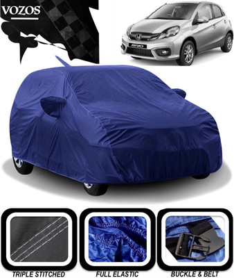 VOZOS Car Cover For Honda Brio (With Mirror Pockets)(Blue)