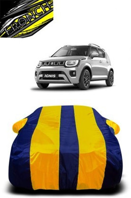 FRONCH Car Cover For Maruti Ignis (With Mirror Pockets)(Yellow, Blue)