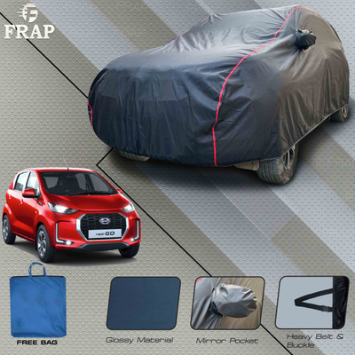 Frap Car Cover For Datsun redi-GO (With Mirror Pockets)(Grey, Red)
