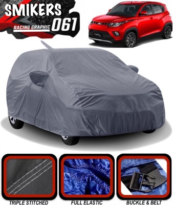 SMIKERS Car Cover For Mahindra KUV100 (With Mirror Pockets)(Grey)
