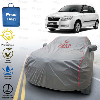 Frap Car Cover For Skoda Fabia (With Mirror Pockets)(Grey, Red)