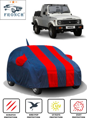 FRONCH Car Cover For Maruti Suzuki Gypsy (With Mirror Pockets)(Red, Blue)