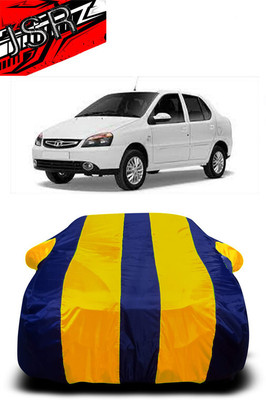 J S R Car Cover For Tata Indigo eCS LX TDI BS III (With Mirror Pockets)(Yellow, Blue)