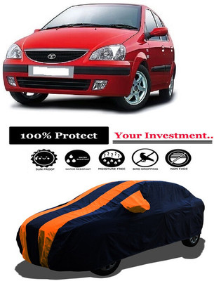 Amexride Car Cover For Tata Indica Turbo (With Mirror Pockets)(Orange)