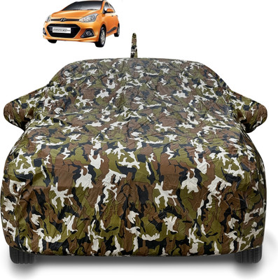 Auto Hub Car Cover For Hyundai Grand i10 (With Mirror Pockets)(Brown)