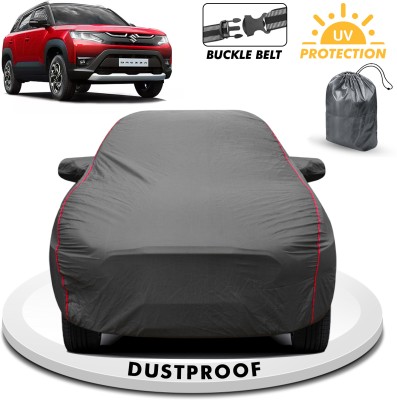 FABTEC Car Cover For Maruti Suzuki Brezza (With Mirror Pockets)(Grey, For 2015, 2016, 2017, 2018, 2019, 2020, 2021, 2022, 2023, 2024 Models)