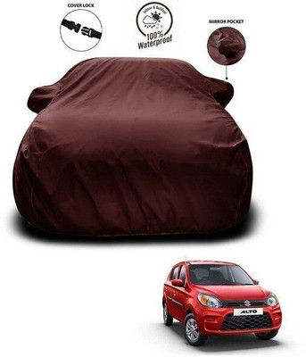 SEBONGO Car Cover For Maruti Suzuki Alto 800 (With Mirror Pockets)(Maroon)