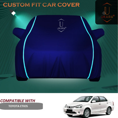 Ukara Car Cover For Toyota Etios (With Mirror Pockets)(Blue)