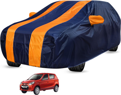 Auto Hub Car Cover For Maruti Suzuki Alto 800 (Without Mirror Pockets)(Black, Orange)