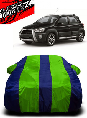 J S R Car Cover For Toyota Etios Cross 1.2L G Petrol (With Mirror Pockets)(Green, Blue)