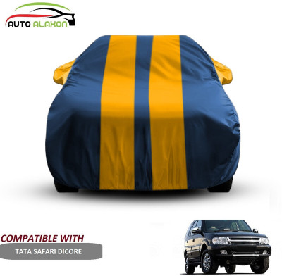AUTO ALAXON Car Cover For Tata Safari Dicor (With Mirror Pockets)(Blue, Yellow)