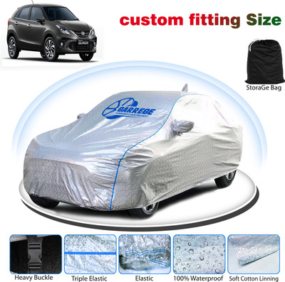 GARREGE Car Cover For Toyota Glanza (With Mirror Pockets)(Silver, For 2019, 2020, 2021, 2022, 2023, 2024, 2025 Models)