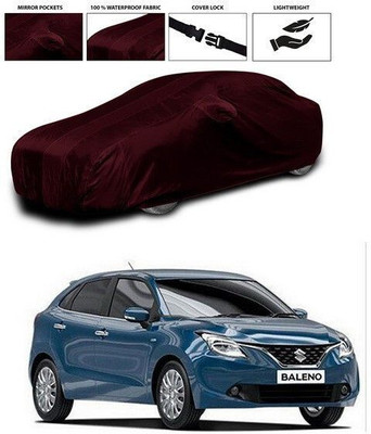 ANTHUB Car Cover For Maruti Suzuki Baleno (With Mirror Pockets)(Maroon)
