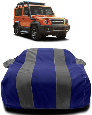 Autoprime Car Cover For Force Gurkha (With Mirror Pockets)(Grey, Blue)