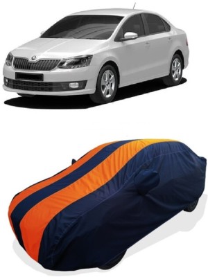 Coxtor Car Cover For Skoda Rapid 1.5 TDI AT Ambition (With Mirror Pockets)(Orange)