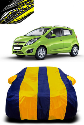 FRONCH Car Cover For Chevrolet Beat (With Mirror Pockets)(Yellow, Blue)