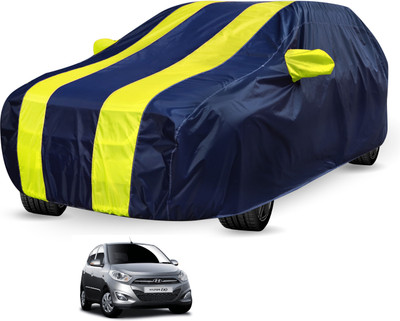 Auto Hub Car Cover For Hyundai i10 (Without Mirror Pockets)(Black, Yellow)