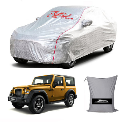 FAMEXON Car Cover For Mahindra Thar (With Mirror Pockets)(Silver, For 2021, 2022, 2023 Models)