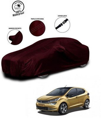 SEBONGO Car Cover For Tata Altroz (With Mirror Pockets)(Red)