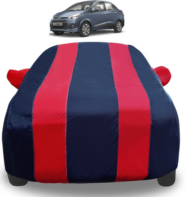 Auto Hub Car Cover For Hyundai Xcent (With Mirror Pockets)(Red)