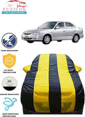 FUZICON Car Cover For Hyundai Accent GLX(Yellow, Blue)