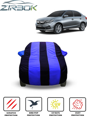 ZIRBOK Car Cover For Honda Amaze (With Mirror Pockets)(Blue)