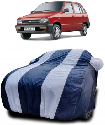 DIGGU Car Cover For Maruti 800 AC LPG (With Mirror Pockets)(White, Blue)