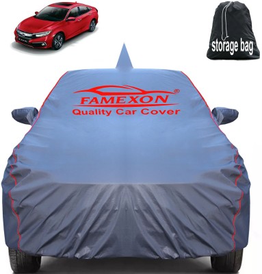 FAMEXON Car Cover For Honda Civic (With Mirror Pockets)(Grey)