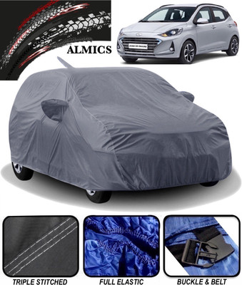 ALMICS Car Cover For Hyundai Grand i10 Nios (With Mirror Pockets)(Grey)