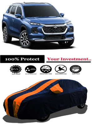Amexride Car Cover For Maruti Suzuki Grand Vitara (With Mirror Pockets)(Orange)