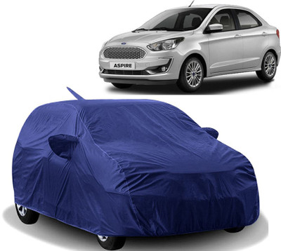 KushRoad Car Cover For Ford Figo Aspire (With Mirror Pockets)(Blue)