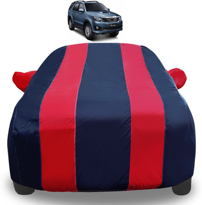 Auto Hub Car Cover For Toyota Fortuner (With Mirror Pockets)(Red)