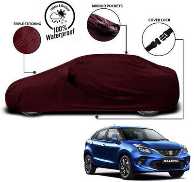 ANTHUB Car Cover For Maruti Suzuki Baleno (With Mirror Pockets)(Red)