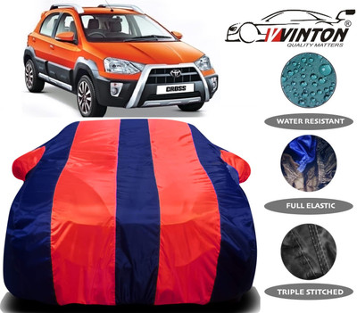 V VINTON Car Cover For Toyota Etios Cross (With Mirror Pockets)(Multicolor)