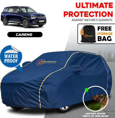 AUTOMOZEXO Car Cover For Kia Carens (With Mirror Pockets)(Blue)