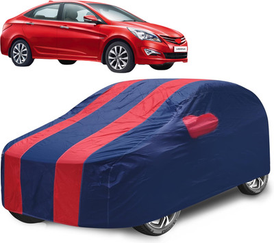 Caronix Car Cover For Hyundai Fluidic Verna (With Mirror Pockets)(Red)