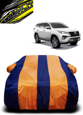 FRONCH Car Cover For Toyota Fortuner Old (With Mirror Pockets)(Orange, Blue)