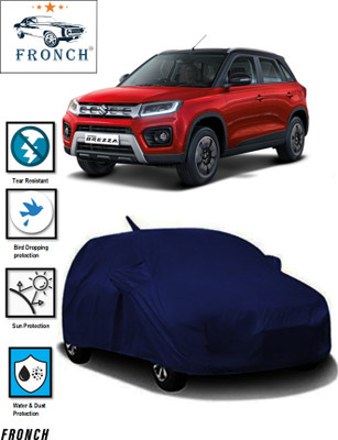FRONCH Car Cover For Maruti Suzuki Brezza (With Mirror Pockets)(Blue)