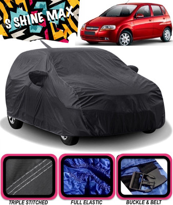 S Shine Max Car Cover For Chevrolet Aveo Uva (With Mirror Pockets)(Black)