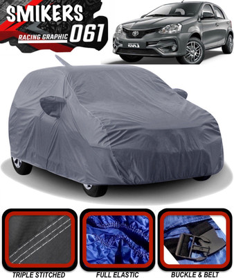 SMIKERS Car Cover For Toyota Etios Liva (With Mirror Pockets)(Grey)