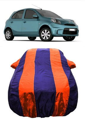 Wegather Car Cover For Nissan Micra Active XV Petrol (With Mirror Pockets)(Orange)