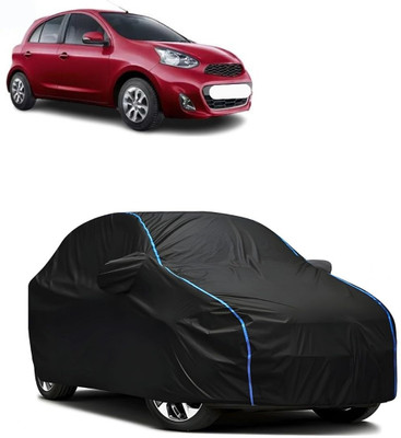 Autohaux Car Cover For Nissan Micra 1.5L (With Mirror Pockets)(Black, Blue)