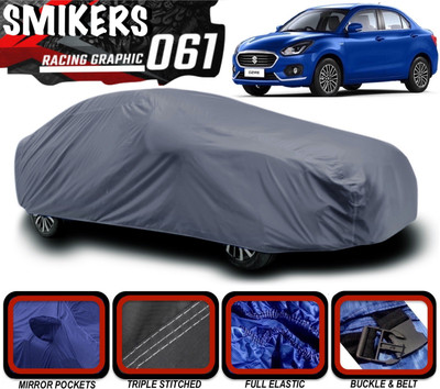 SMIKERS Car Cover For Maruti Suzuki Swift Dzire (With Mirror Pockets)(Grey)