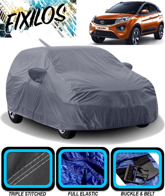 FIXILOS Car Cover For Tata Nexon (With Mirror Pockets)(Grey)